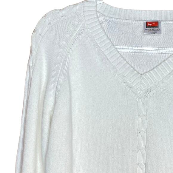 Nike Womens Size XL University of Iowa Hawkeyes White Sweater V Neck Cotton - Picture 2 of 9